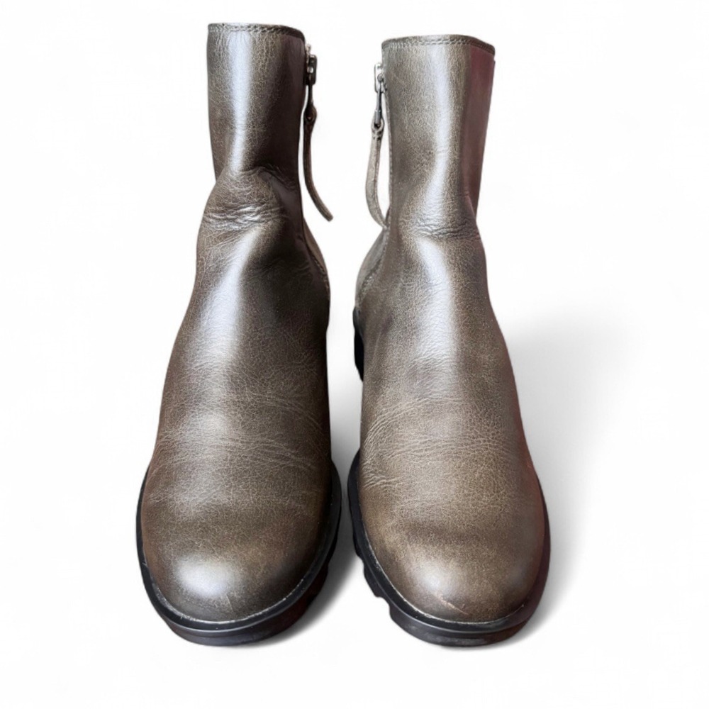 Sorel Phoenix Zip Boots Women's 9 Olive Green Leather Suede Waterproof Winter - Picture 6 of 16